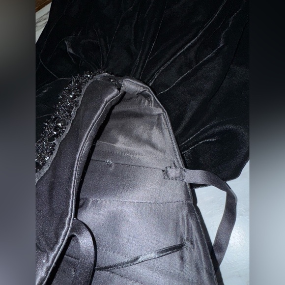 Escada Black Velvet Elegant Cocktail Ruched Maxi Dress Sz 36 - Picture 13 of 14